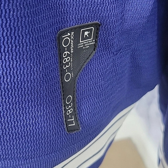 ROCAWEAR Blue and White Zip Up Men's Varsity Jacket 2XL - Picture 5 of 9